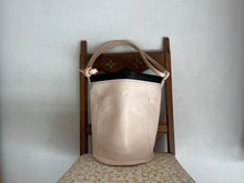 Load image into Gallery viewer, Small Leather Basket with Banded Top
