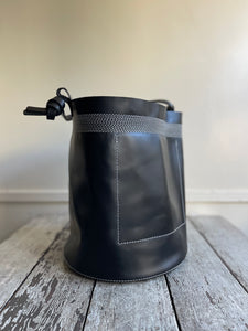 Wabi Sabi Leather Basket - Oxford Black (semi-glossy)